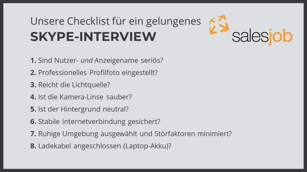 Skype-Interview Checkliste